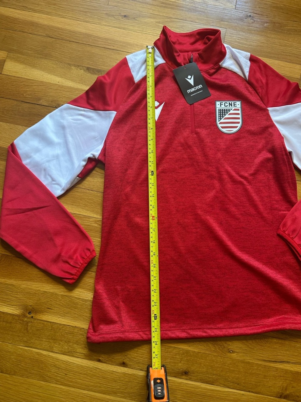 MACRON Red and White FCNE Quarter-Zip Pullover - Picture 7 of 9